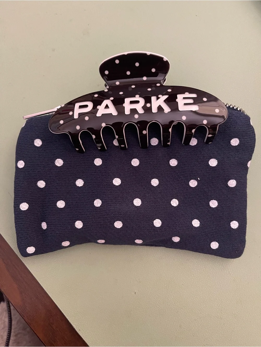 Parke Black Polka Dot Claw Clip